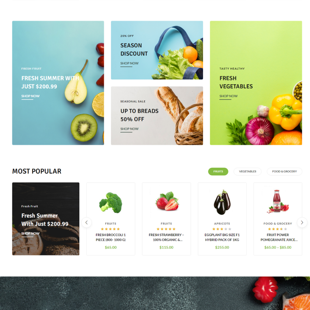 Organic Market WordPress Responsive Website