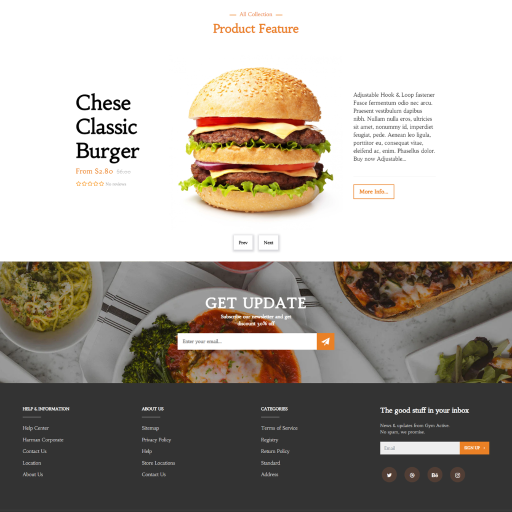 Fastfood & Restaurant Shopify Shopping Website