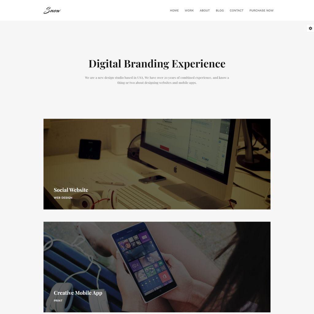 Minimal & Clean Portfolio WordPress Website