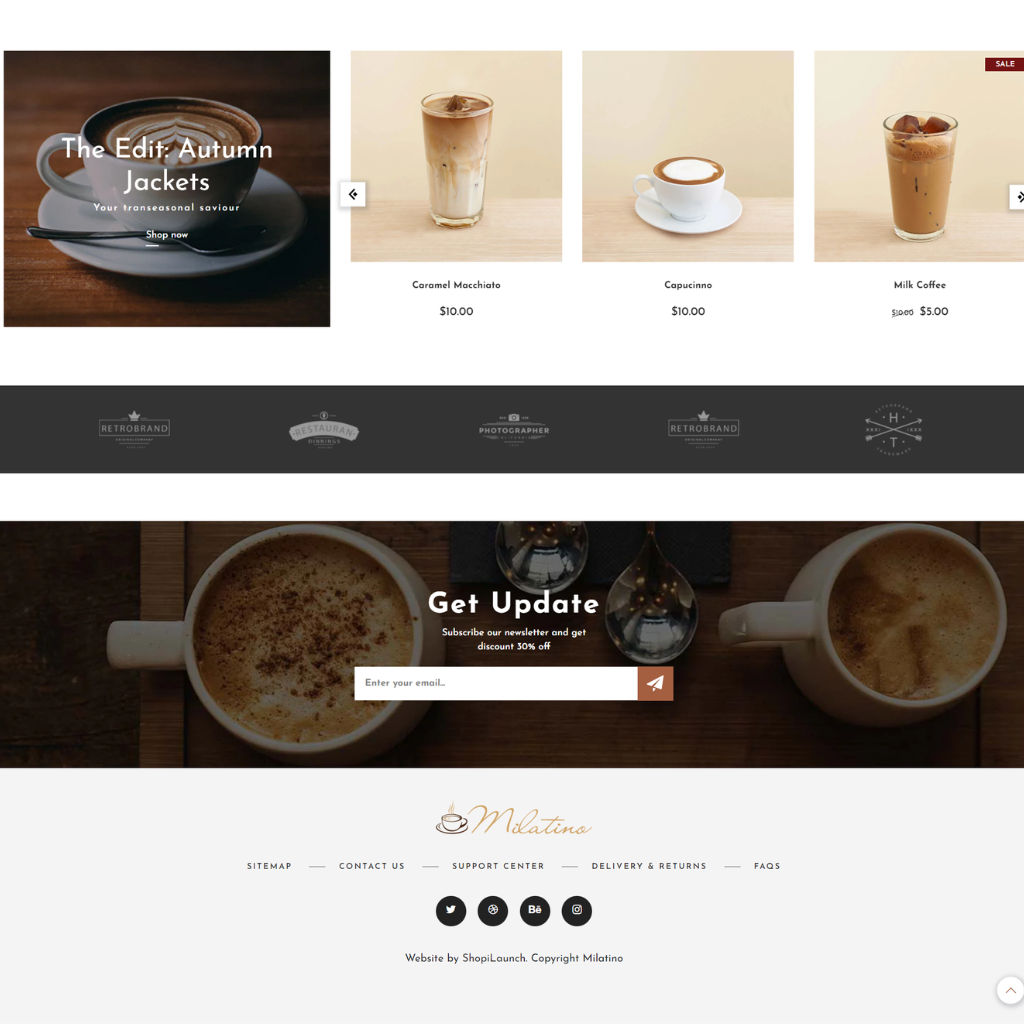 Coffee, Tea & Cake Shopify Shopping Website