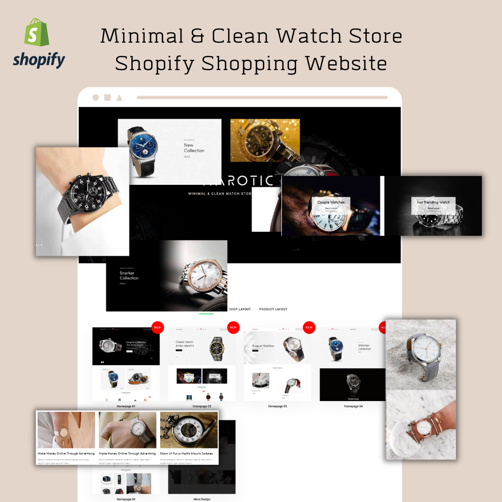 Minimal & Clean Watch Store Shopify Shopping Website