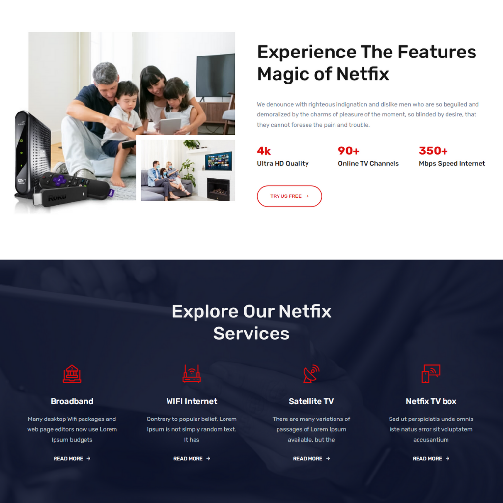 Broadband & Internet Services WordPress Responsive Website