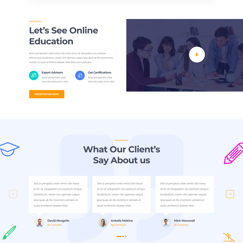 Online Courses WordPress Responsive Website