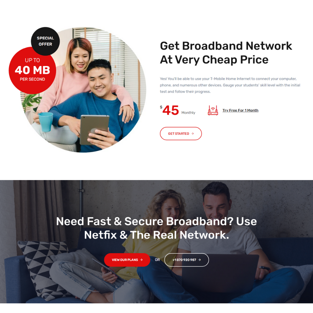 Broadband & Internet Services WordPress Responsive Website