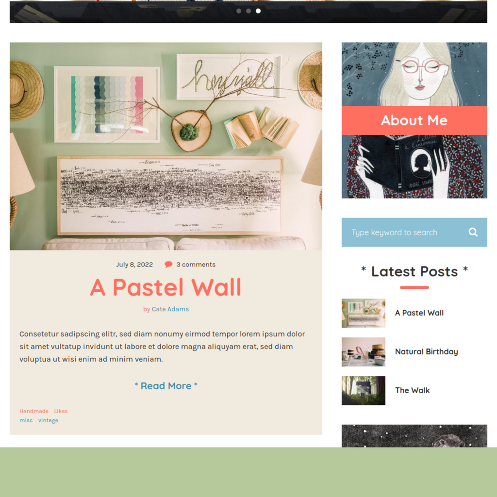 Cute & Colorful Blog WordPress Responsive Website