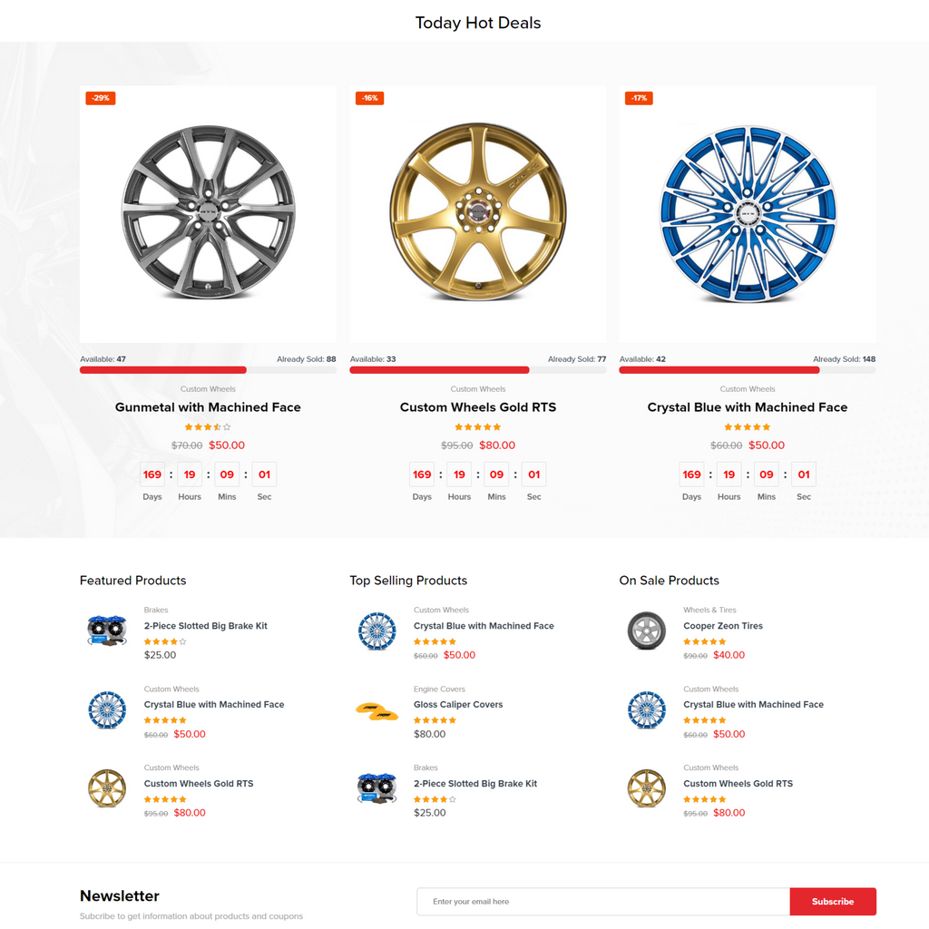 AJAX Car Accessories WordPress Responsive Website