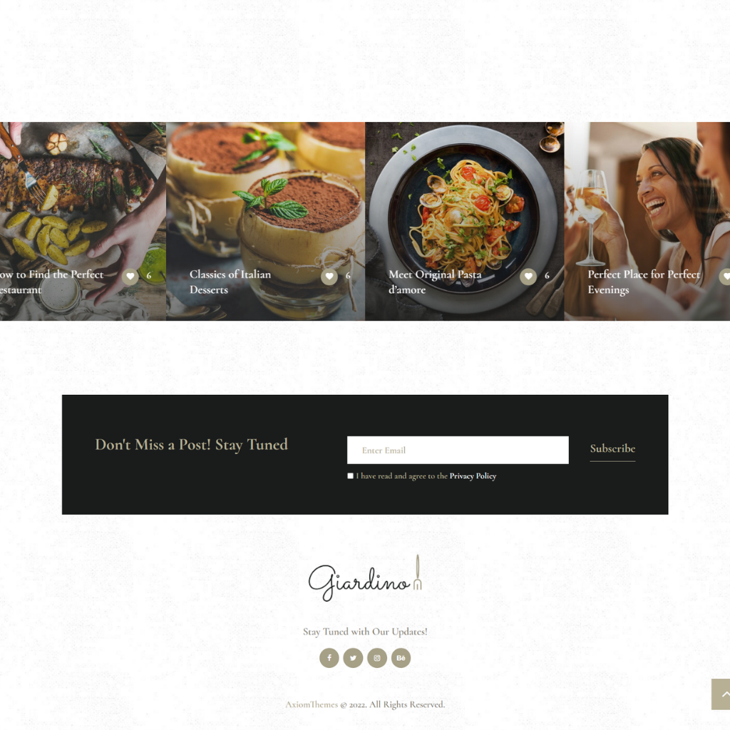 Modern Italian Restaurant WordPress Responsive Website