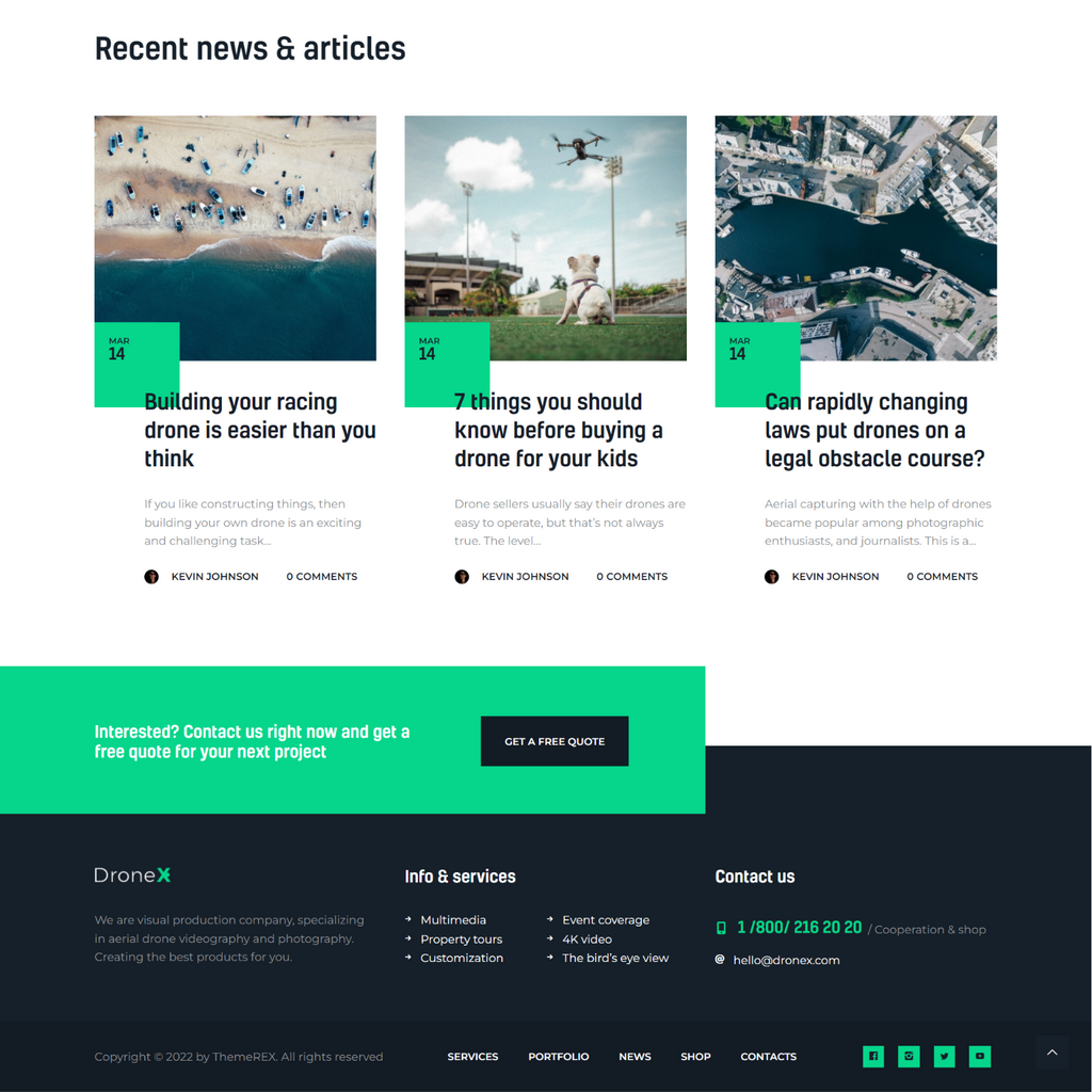 Outstanding Aerial Photography & Videography WordPress Responsive Website