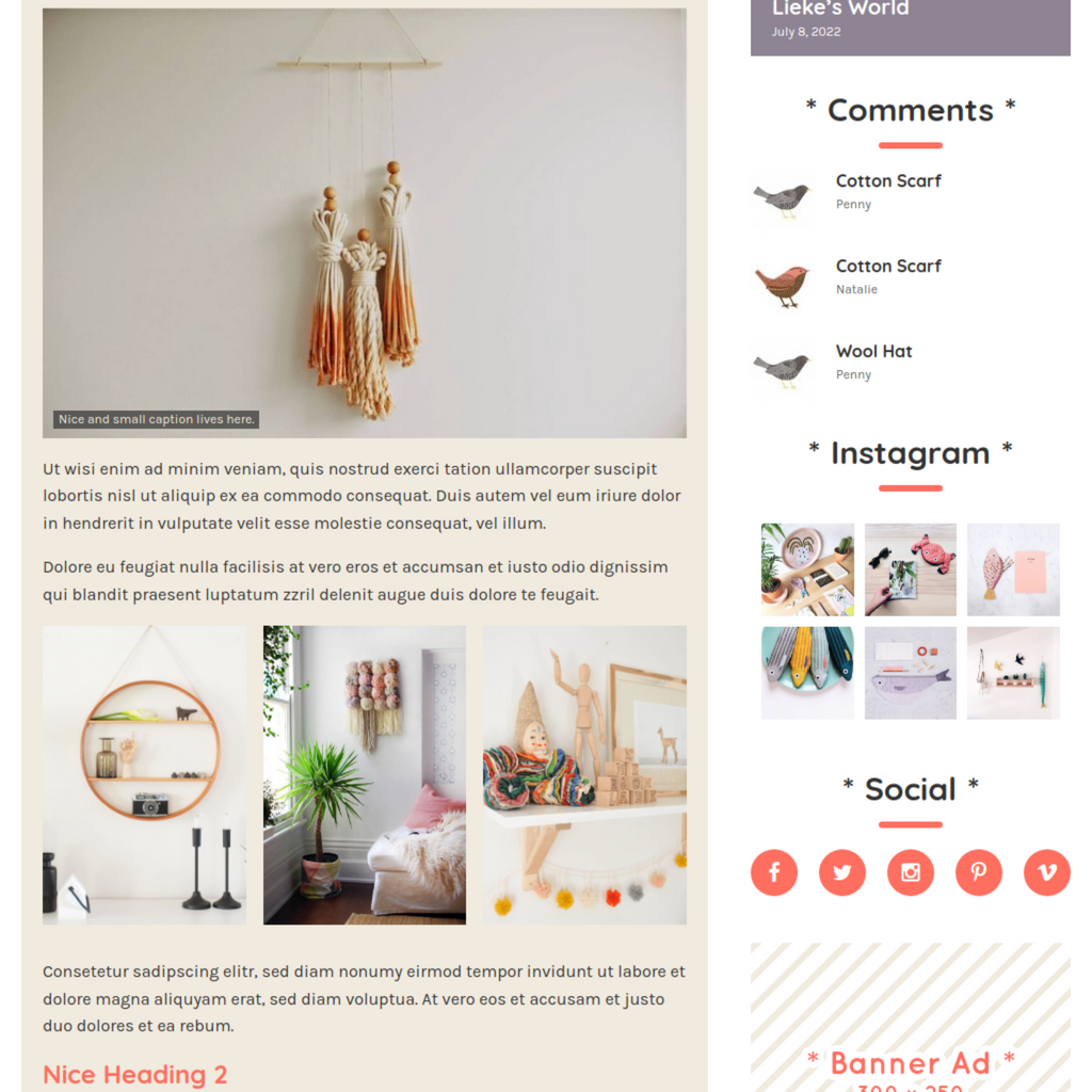 Cute & Colorful Blog WordPress Responsive Website