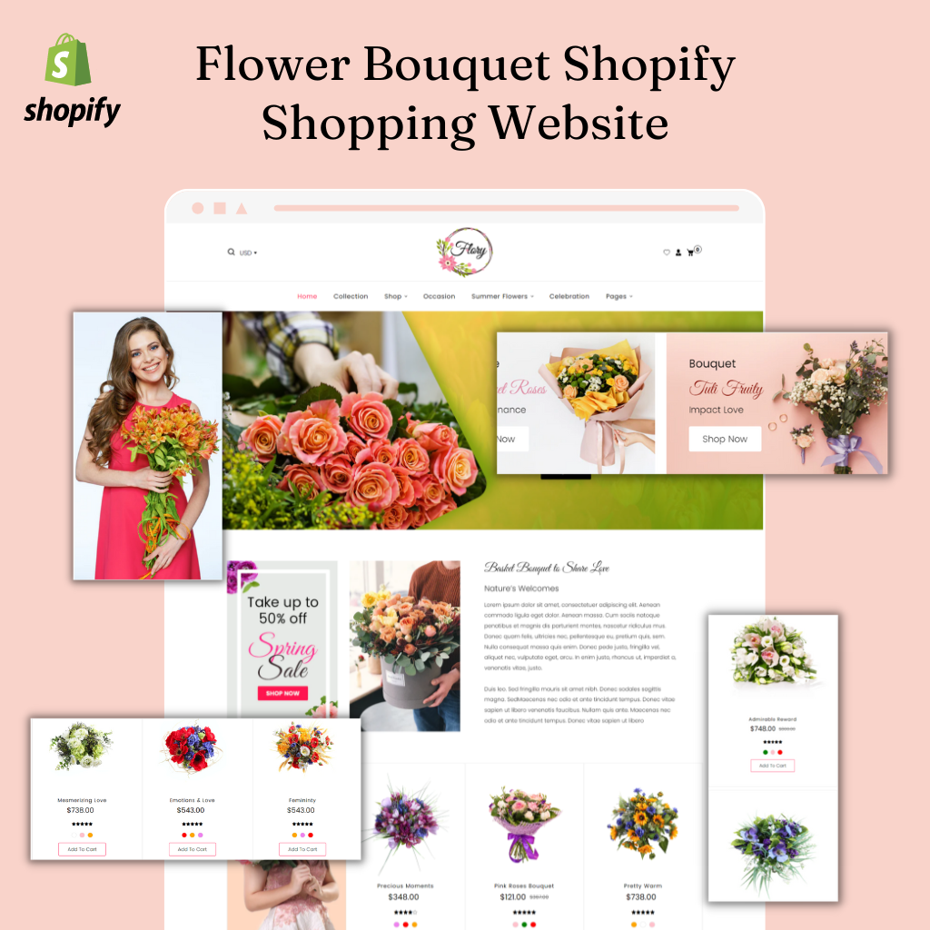 Flower Bouquet Shopify Shopping Website
