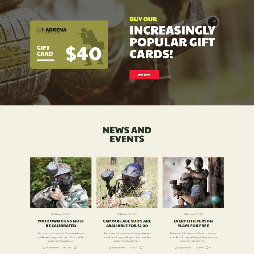 Airsoft Club & Paintball WordPress Responsive Website
