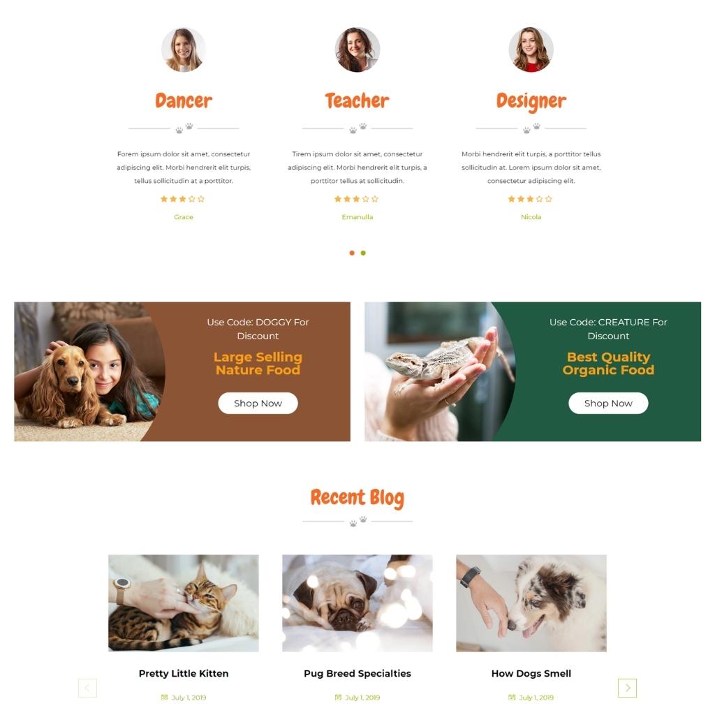 Animal Care Services Shopify Shopping Website