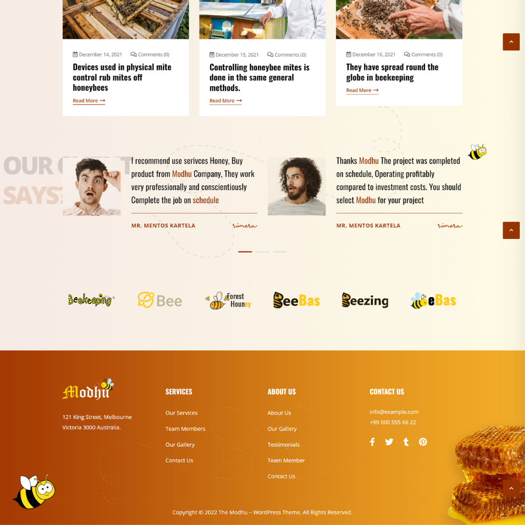 Beekeeping & Honey WordPress Responsive Website