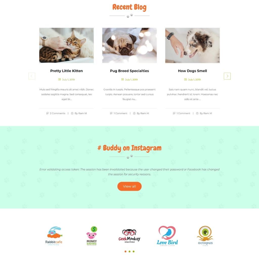 Animal Care Services Shopify Shopping Website