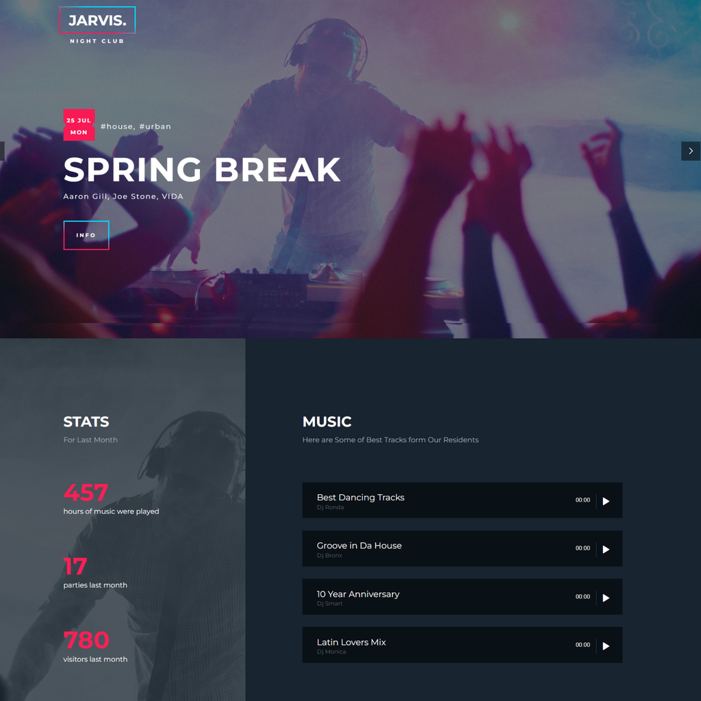 Night Club, Concert, Festival WordPress Responsive Website