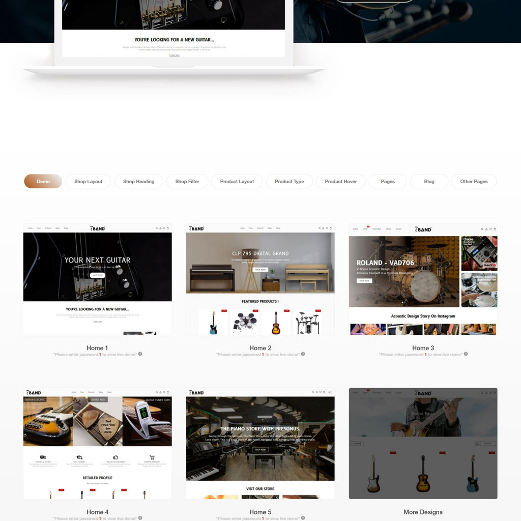 Musical Instruments Shop Shopify Shopping Website