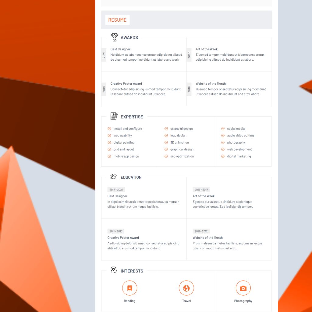 Portfolio WordPress Responsive Website