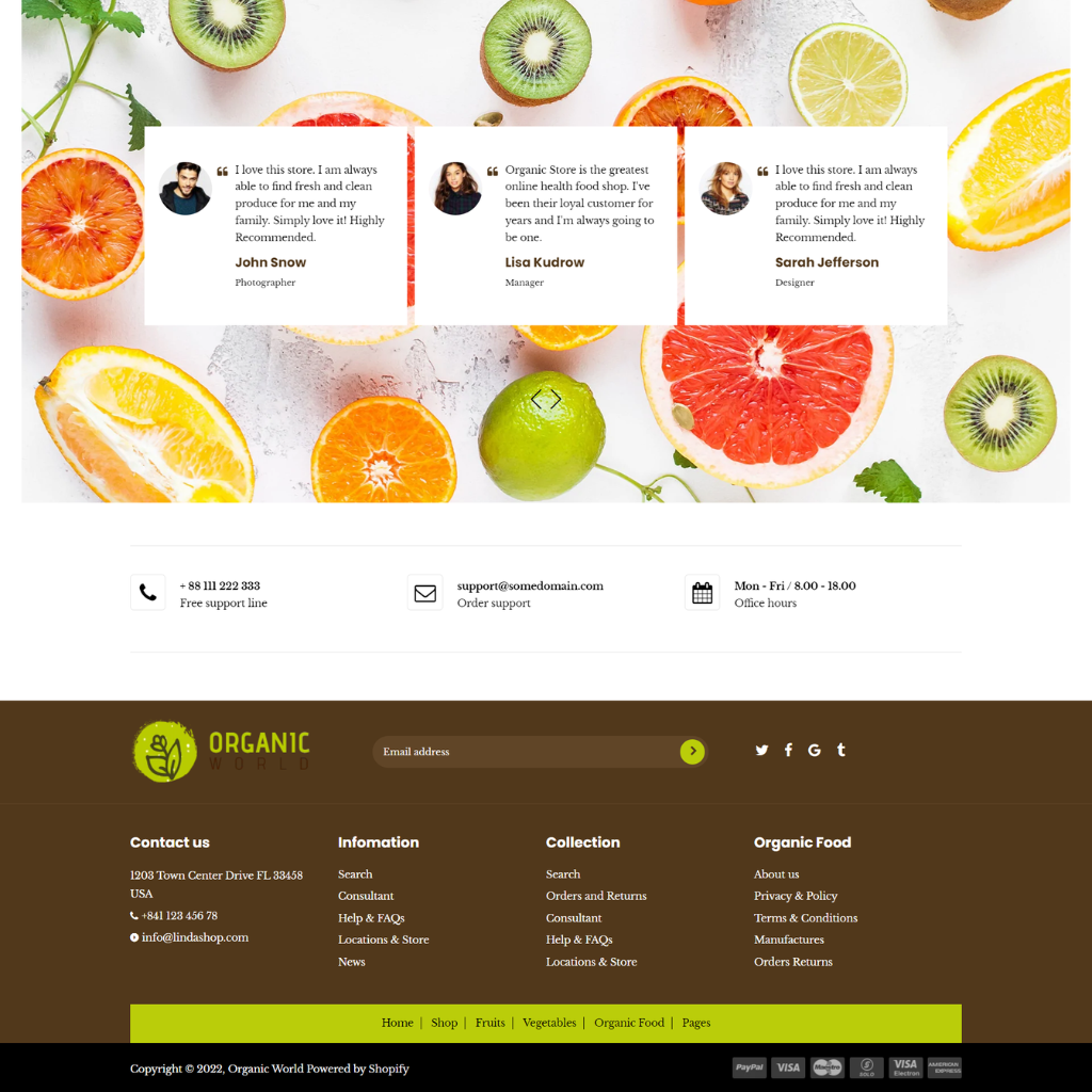 Organics Store Shopify Shopping Website