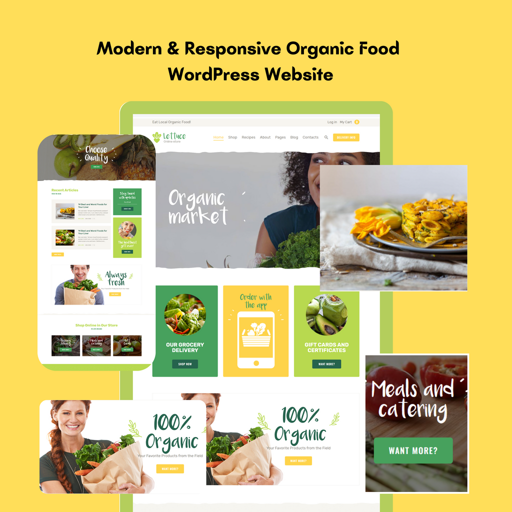 Modern & Responsive Organic Food WordPress Website