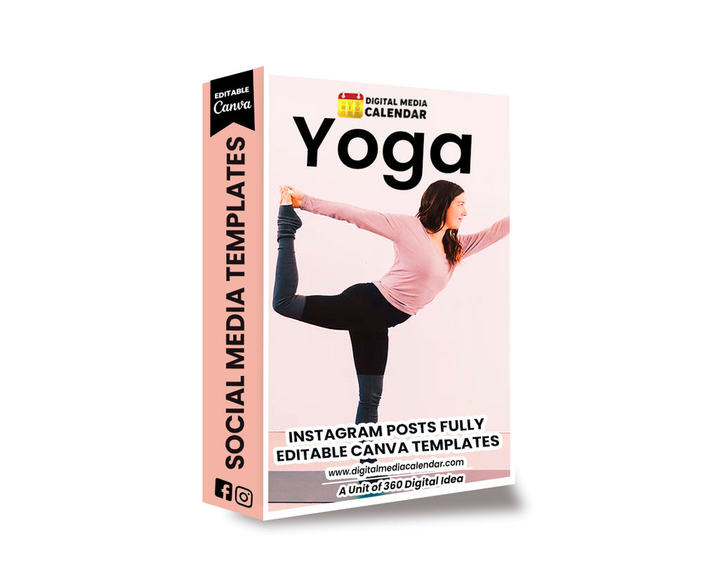 30 Yoga Social Media Posts Canva Templates