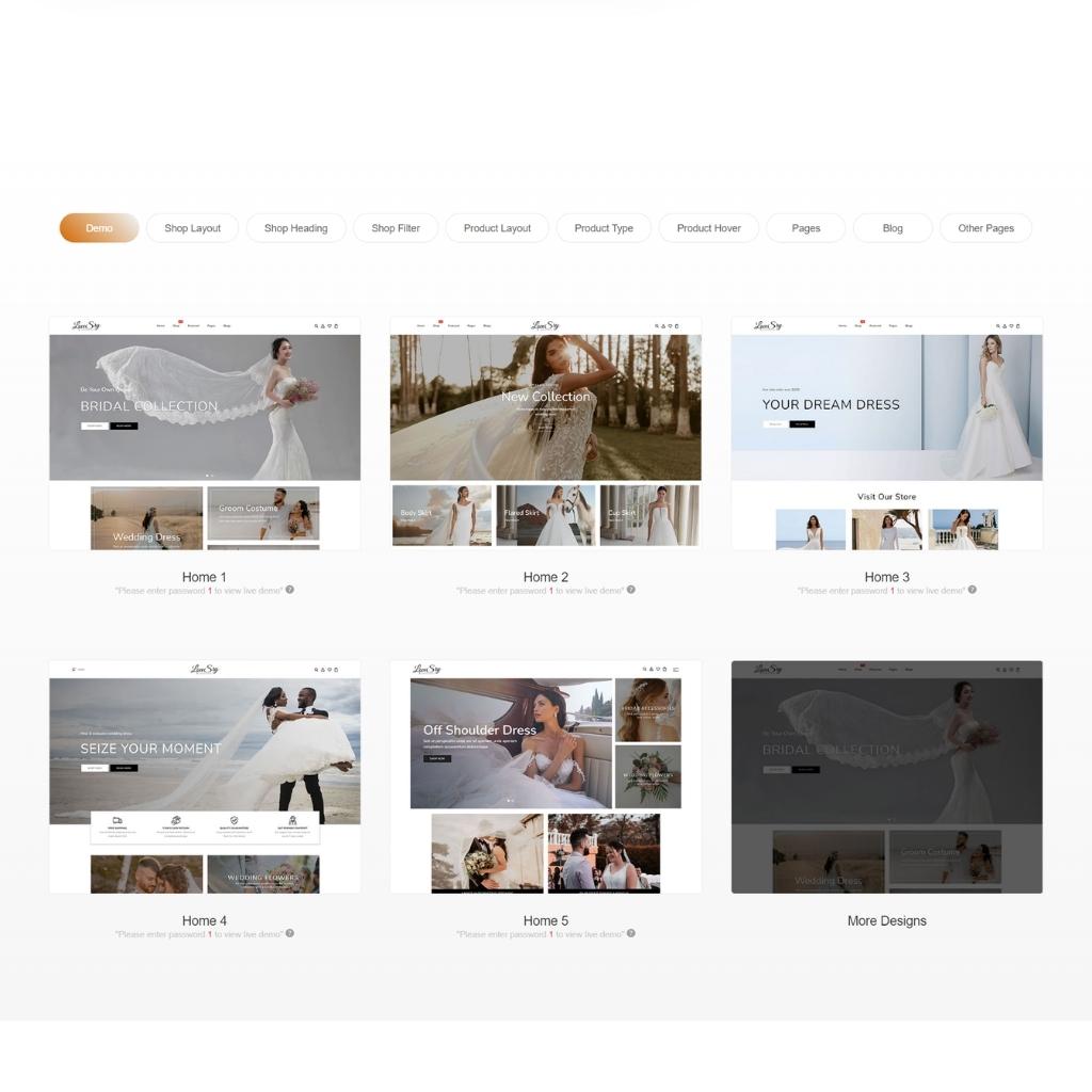 Wedding Dress Fashion Responsive Shop Shopify Shopping Website