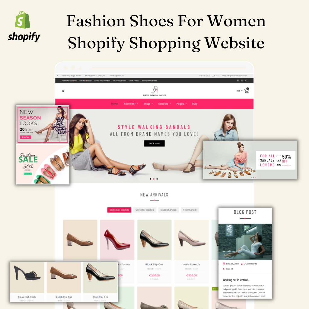 Fashion Shoes For Women Shopify Shopping Website