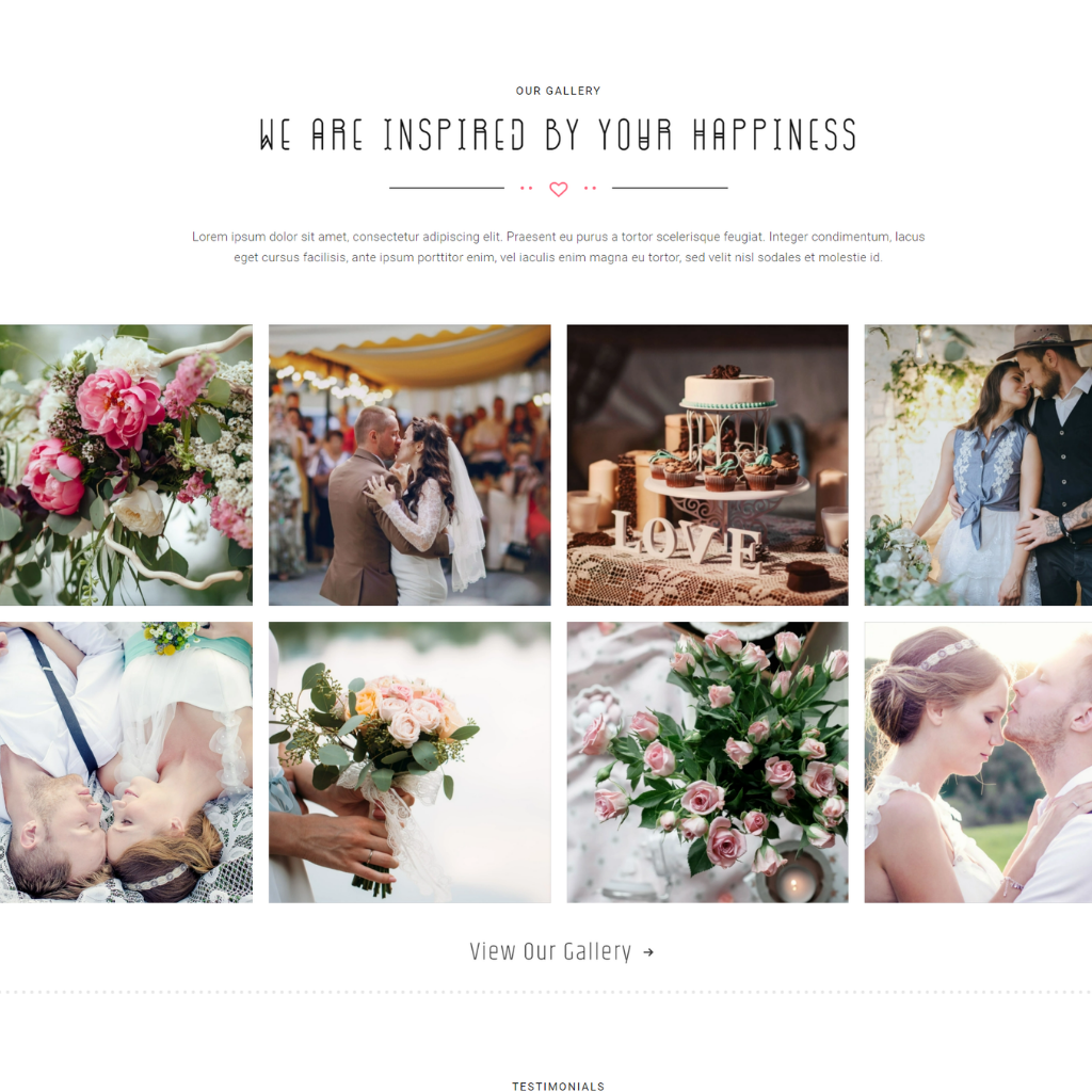 Wedding Event Planer WordPress Responsive Website