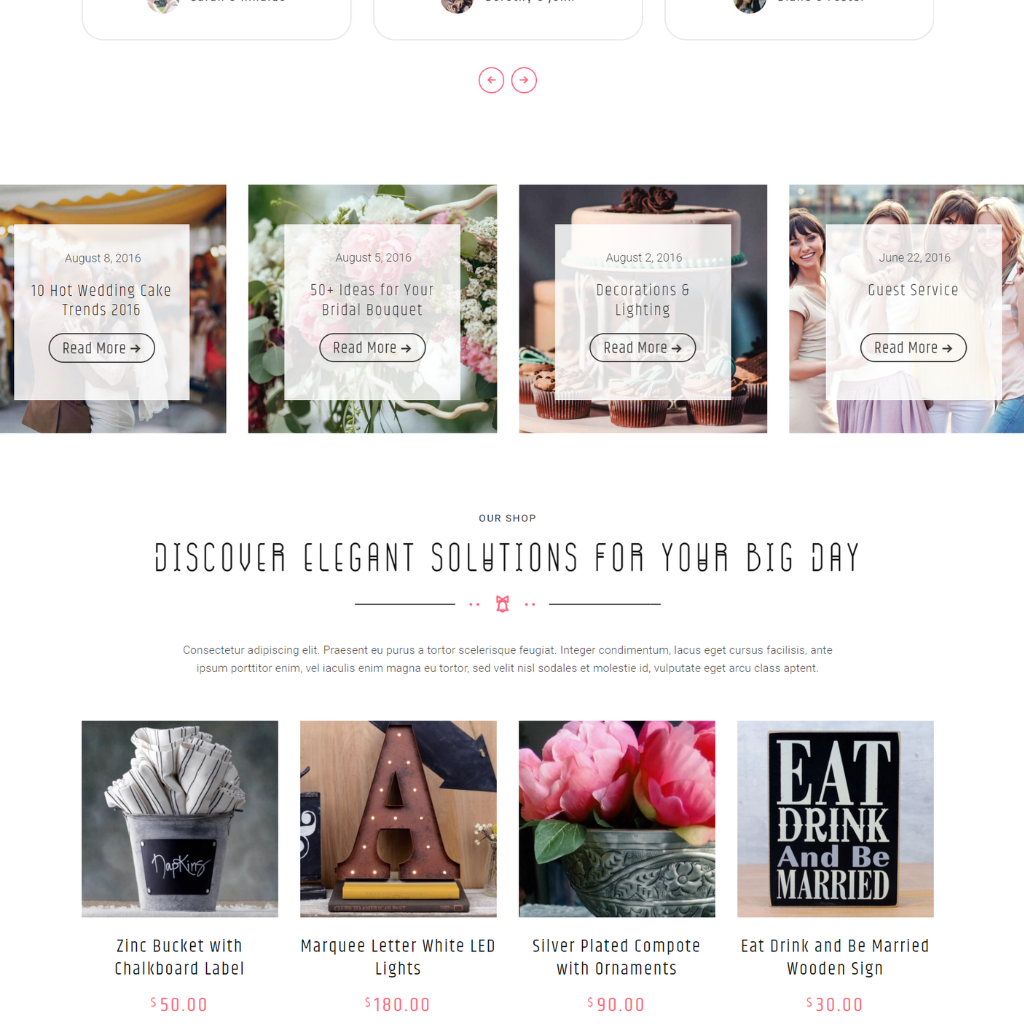 Wedding Event Planer WordPress Responsive Website