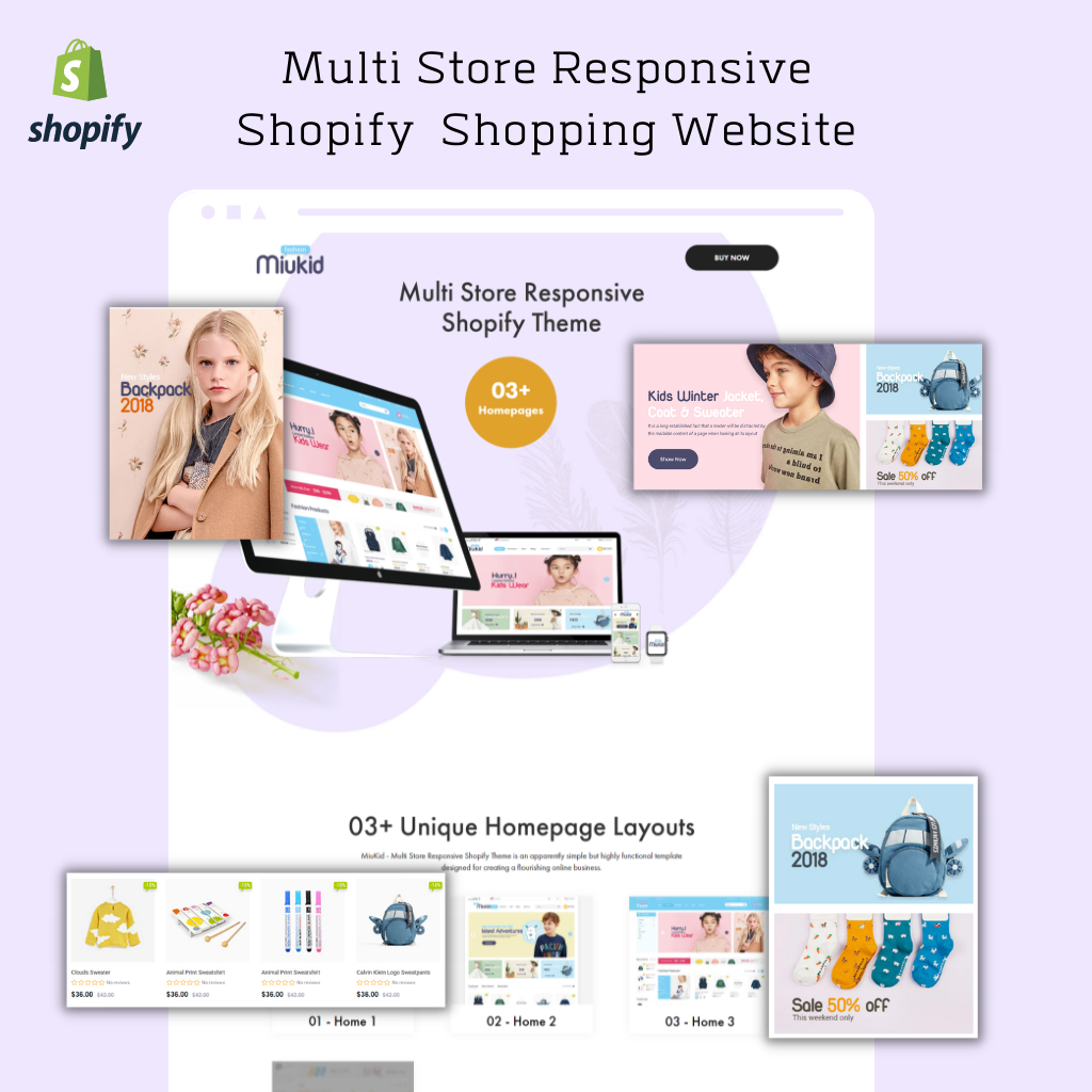 Multi Store Responsive Shopify  Shopping Website