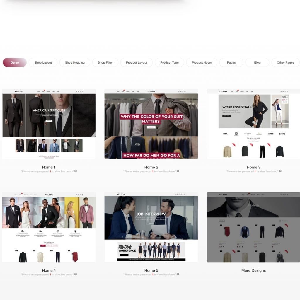Fashion Vest & Suits Responsive Store Shopify Shopping Website