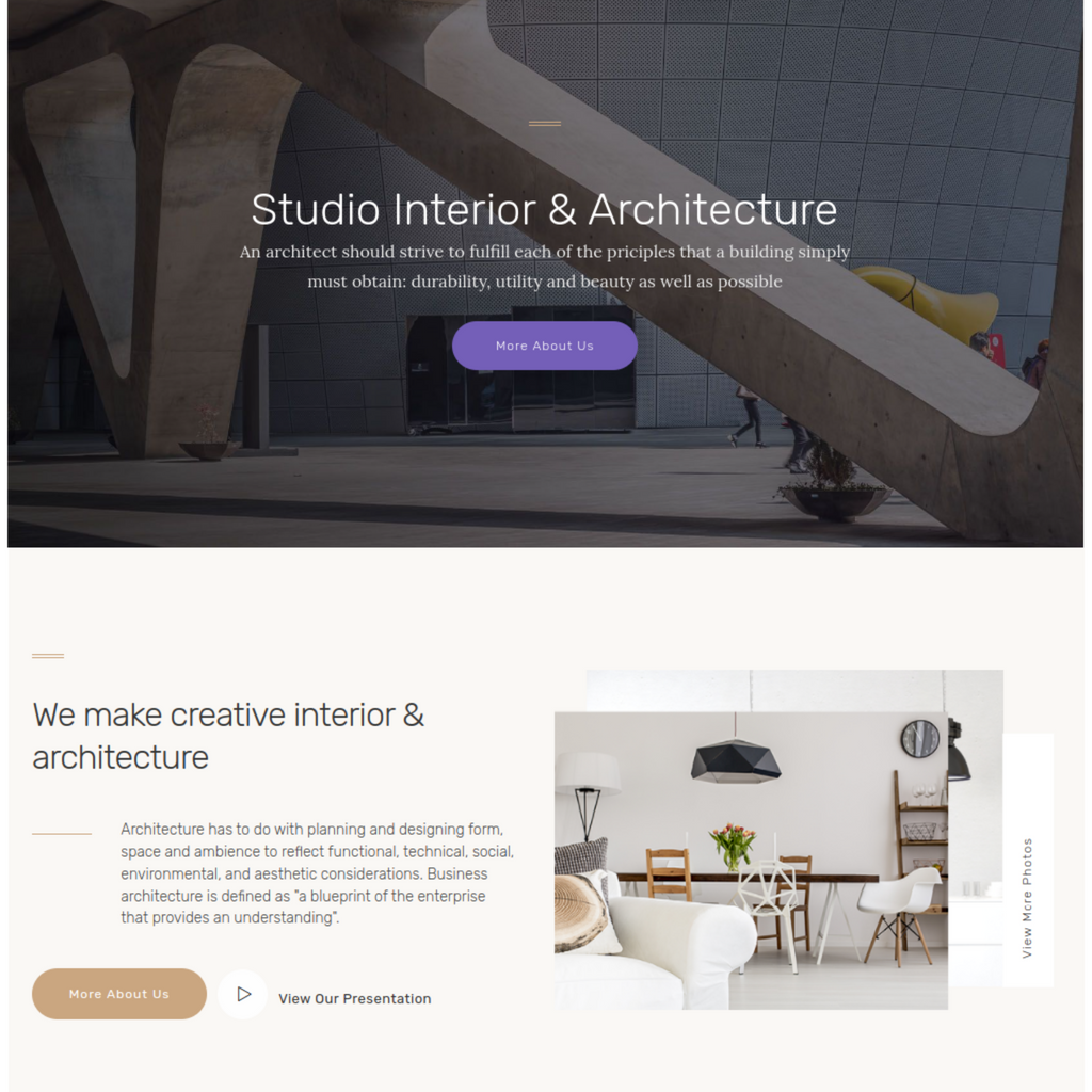 Creative Interior & Architecture Agency WordPress Responsive Website