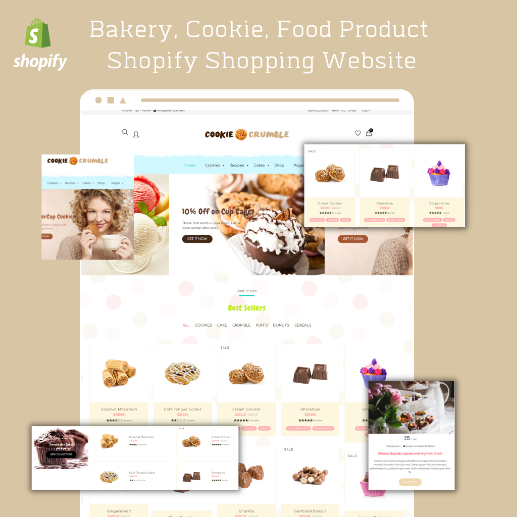 Bakery, Cookie, Food Product Shopify Shopping Website