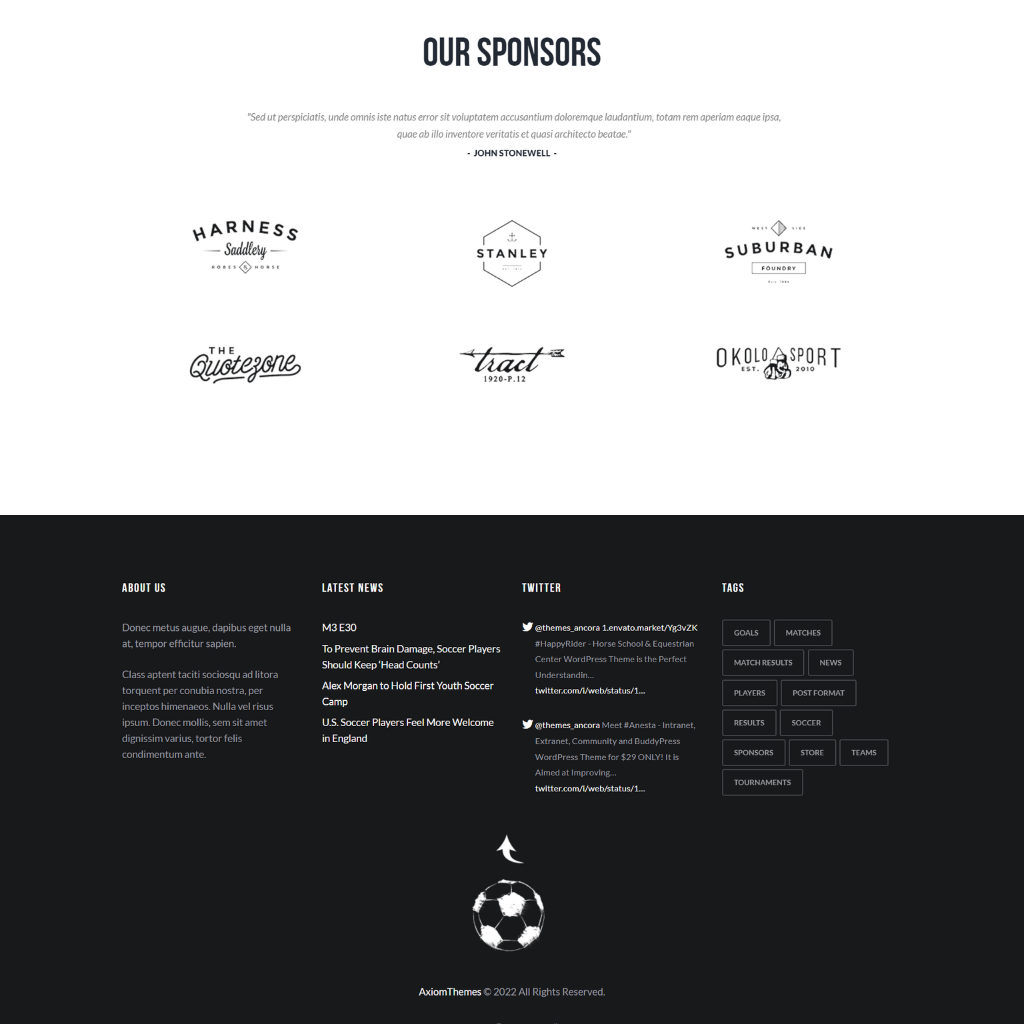 Soccer Club WordPress Responsive Website