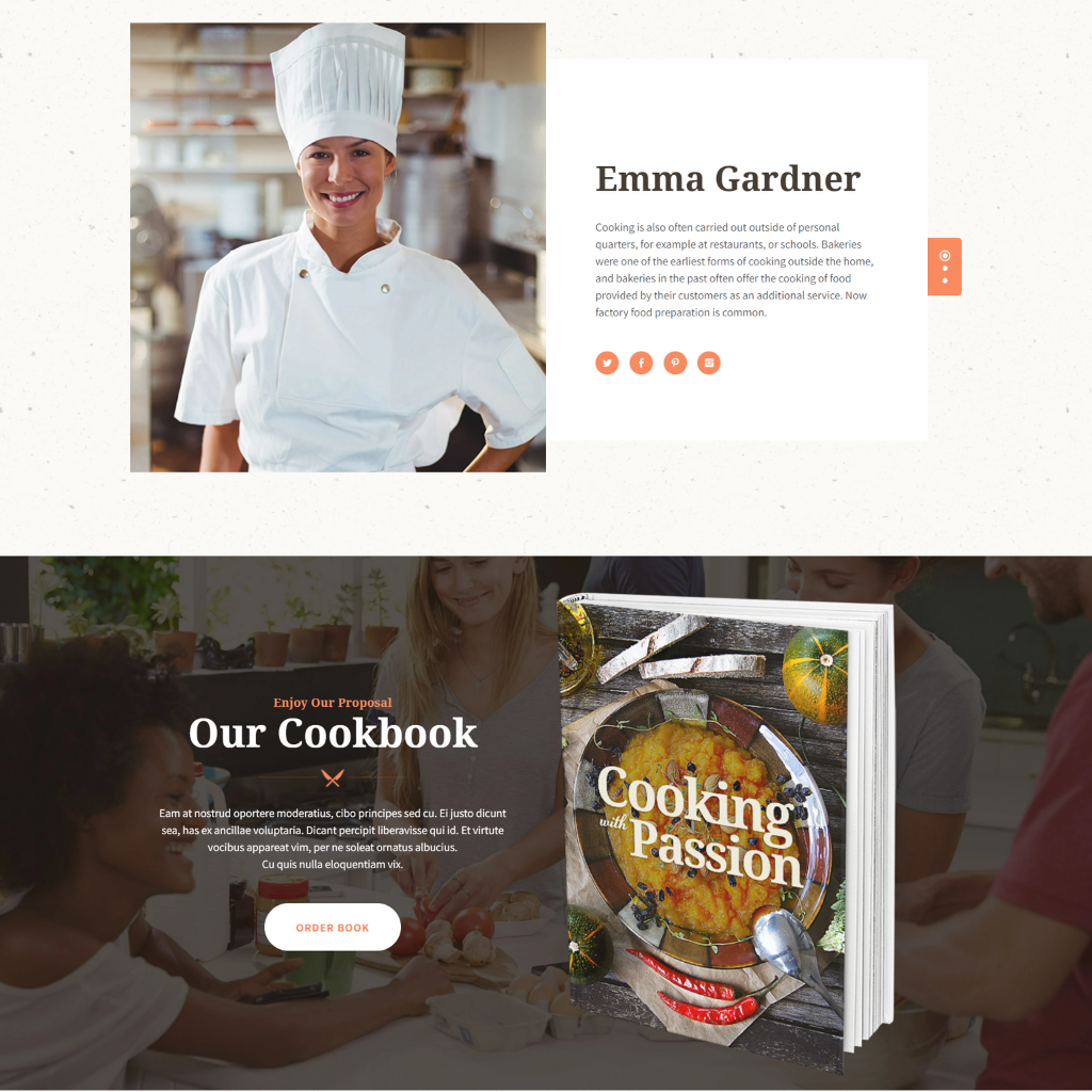 Cooking Classes & Workshop WordPress Responsive Website