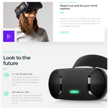 Virtual Reality Landing Page & Store WordPress Responsive Website