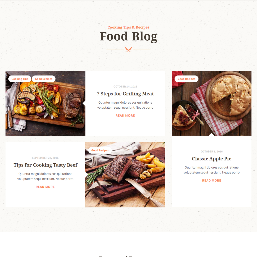 Cooking Classes & Workshop WordPress Responsive Website