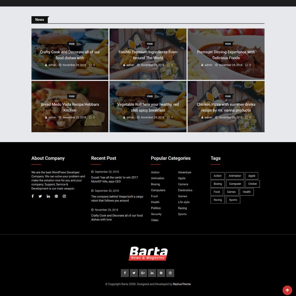 News and Magazine WordPress Responsive Website