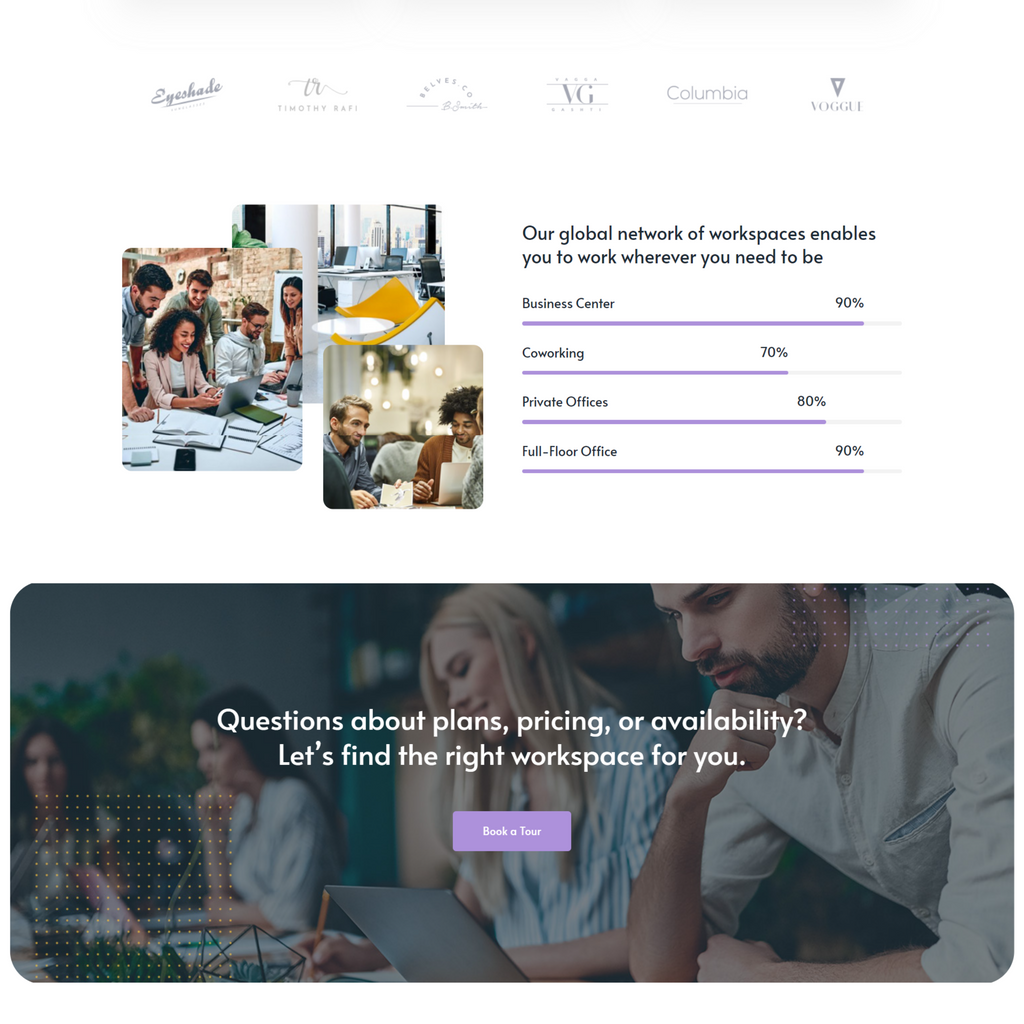 Coworking and Office Space WordPress Responsive Website