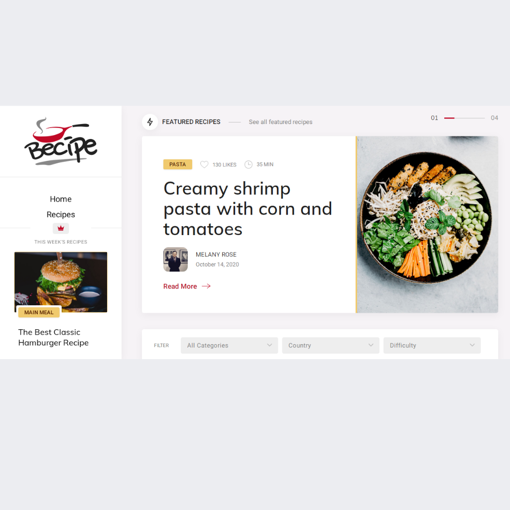 Food & Recipes WordPress Responsive Website