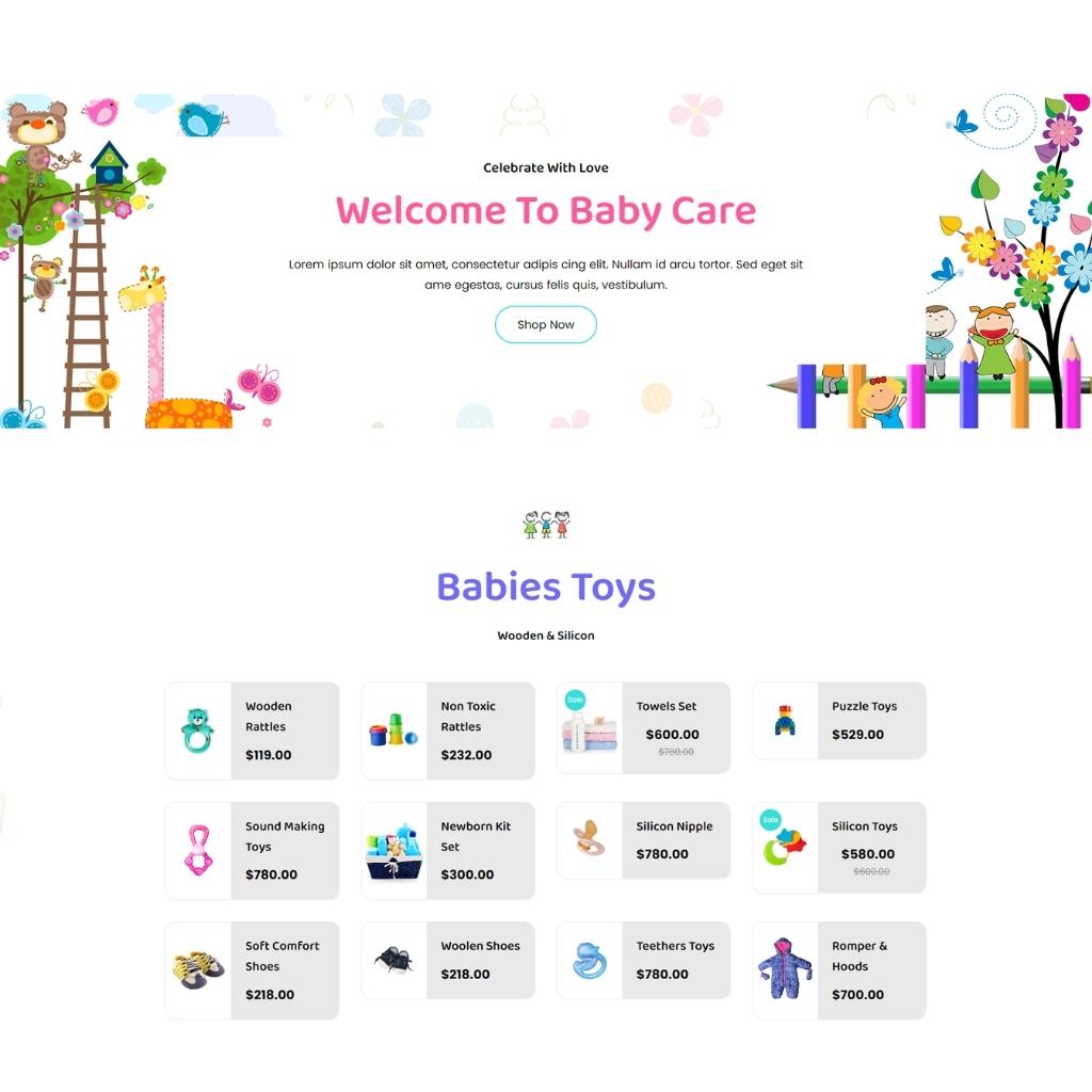 Baby, Kids Care Products Shopify Shopping Website