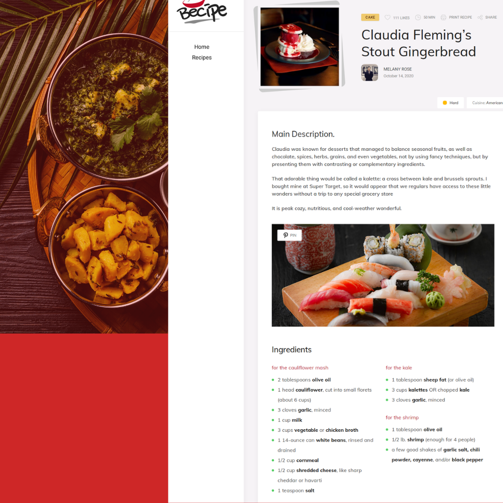 Food & Recipes WordPress Responsive Website