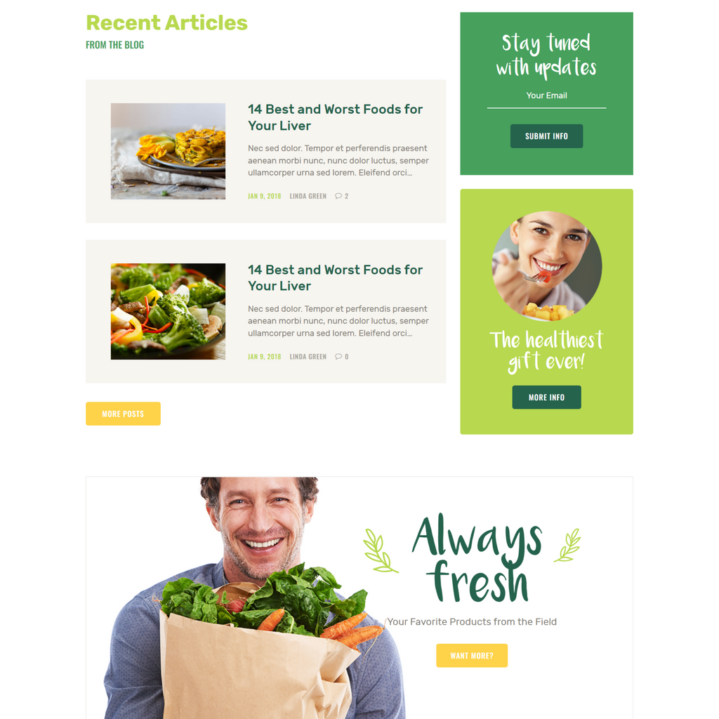 Modern & Responsive Organic Food WordPress Website