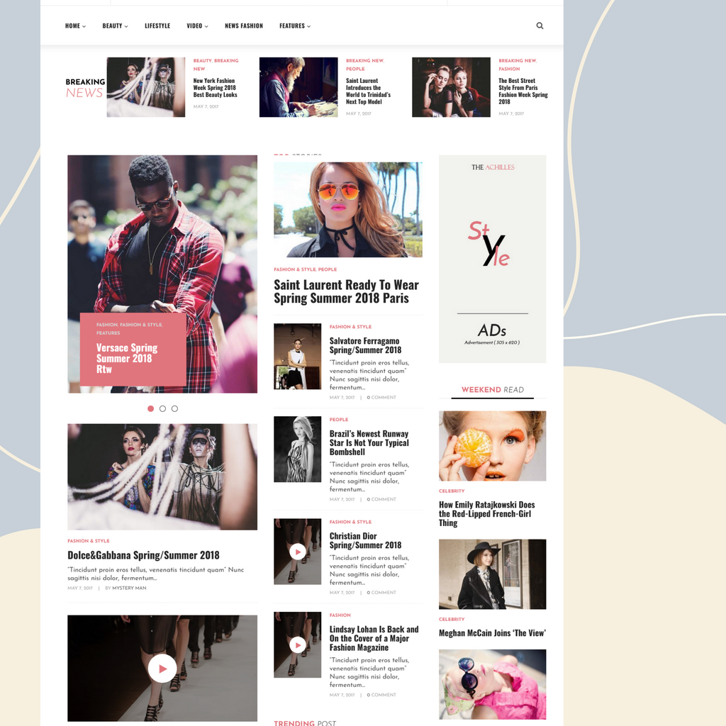 Ads Breaking News WordPress Website