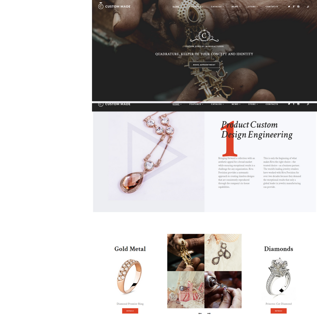 Custom Jewelry Manufacture WordPress Responsive Website