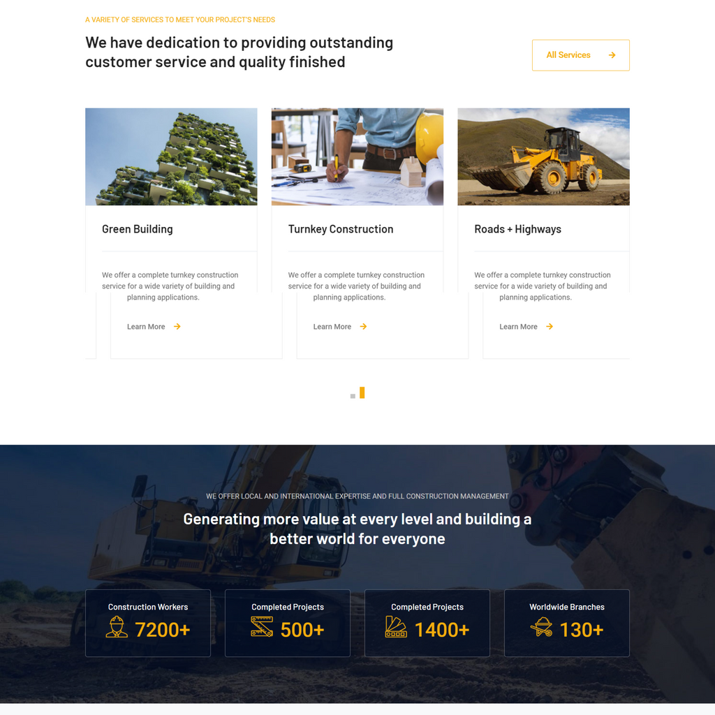 Construction and Engineering WordPress Responsive Website