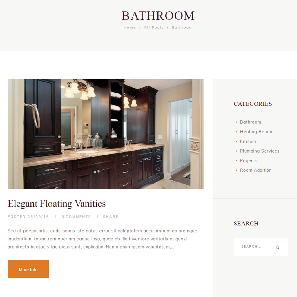Home Design and House  Renovation WordPress Responsive Website