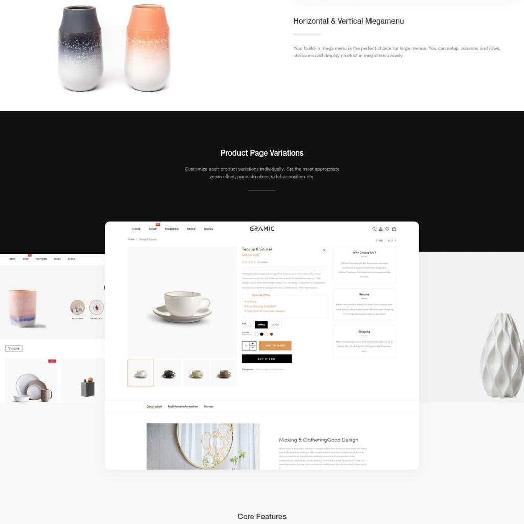 Ceramics & Pottery Decor Shopify Shopping Website