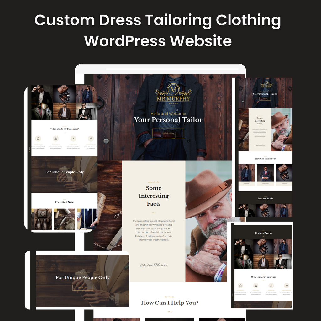 Custom Dress Tailoring Clothing WordPress Responsive Website