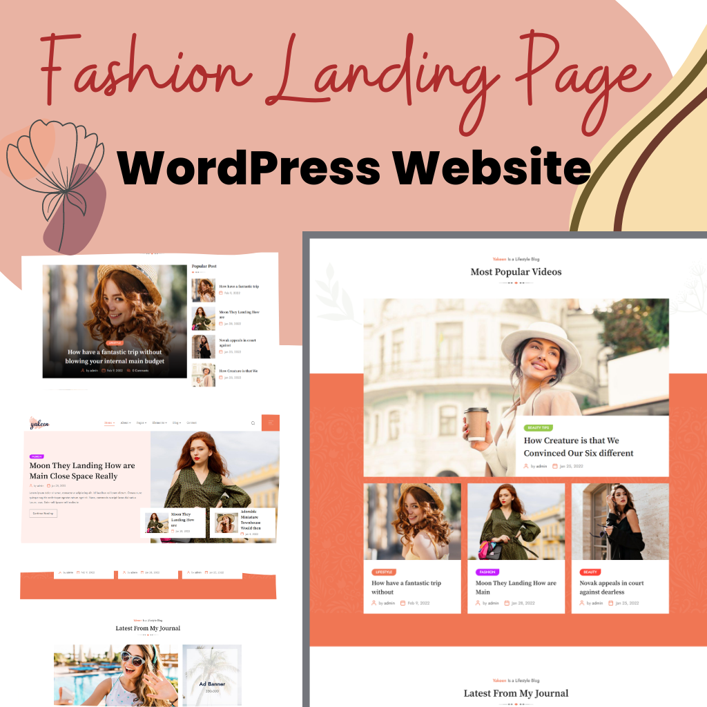 Fashion Landing Page WordPress Responsive Website