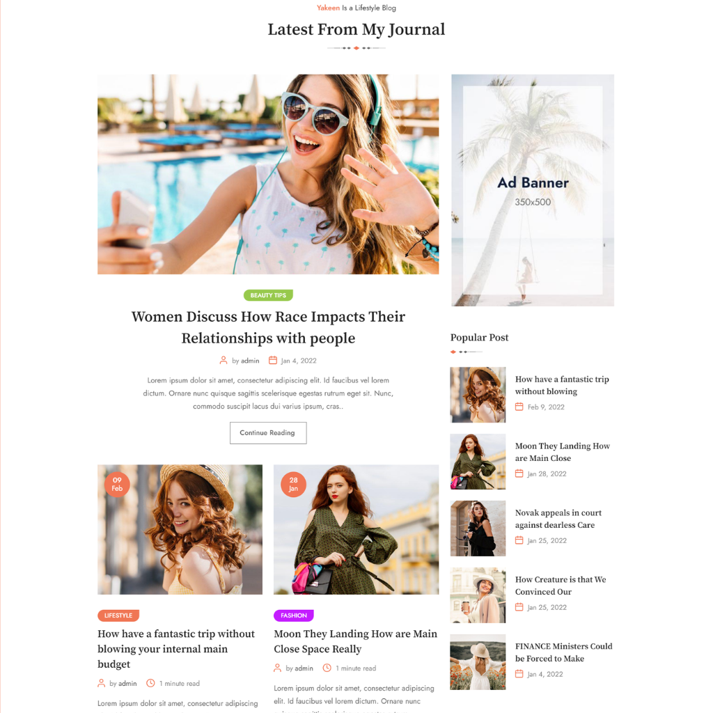 Fashion Landing Page WordPress Responsive Website